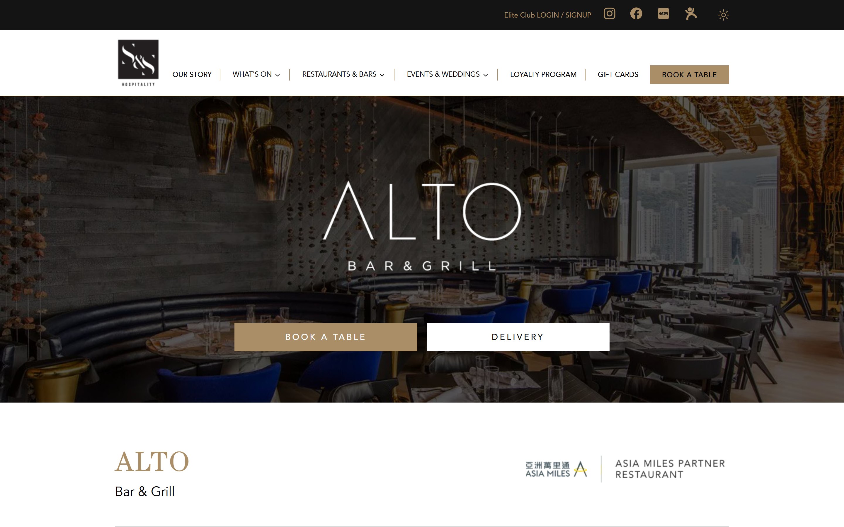 ALTO Bar & Grill restaurant page