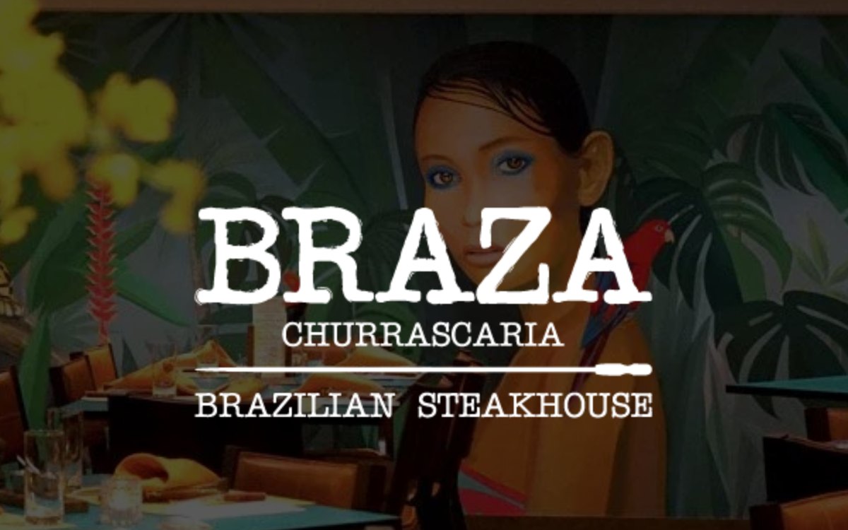 BRAZA restaurant page hero with its logo